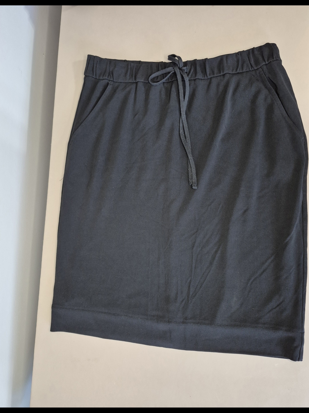LOFT Black Athleisure Skirt Small Double Layer Pull On Casual Midi